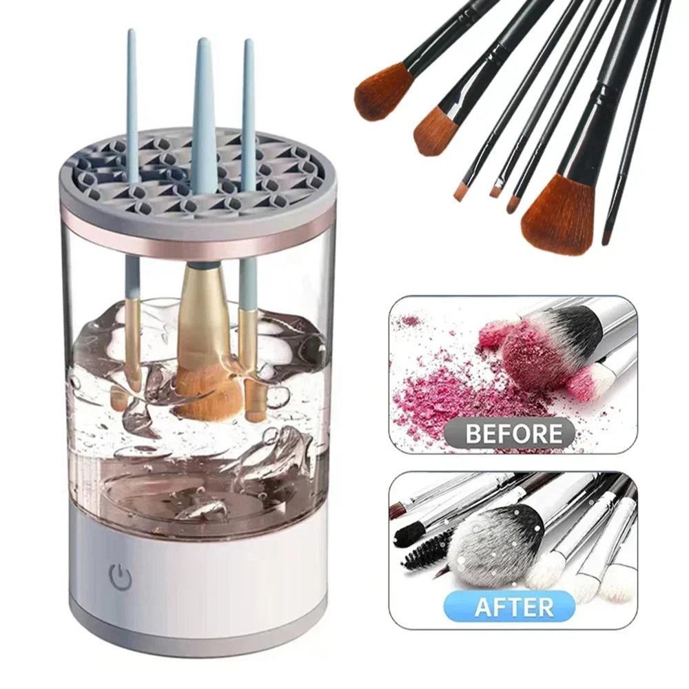 USB Electric Makeup Brush Cleaner - ON SALE - 3 In 1 Portable Drying Rack & Quick Dry Tool
