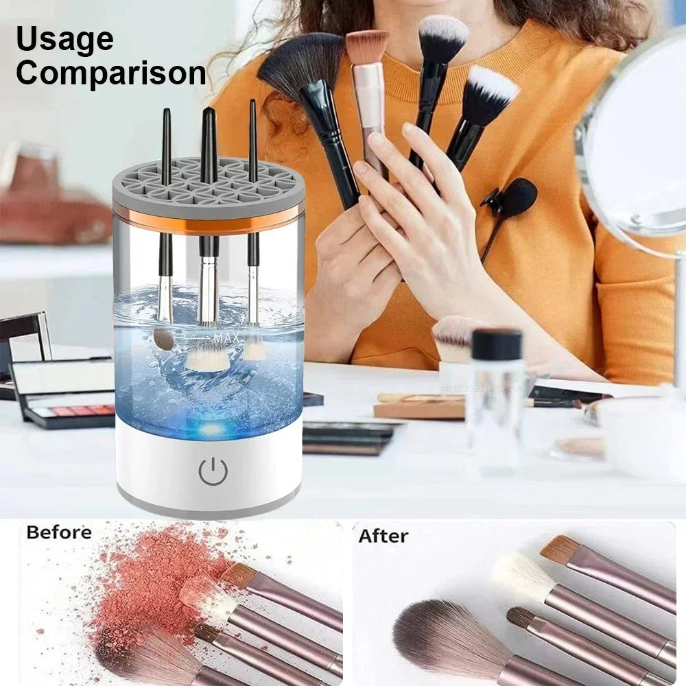 USB Electric Makeup Brush Cleaner - ON SALE - 3 In 1 Portable Drying Rack & Quick Dry Tool